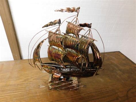 metal ship music box|Copper Ship Music Box .